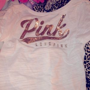 PINK Bling White Tshirt